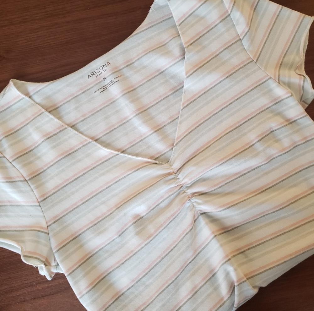 Arizona Jean Co Pastel Stripe Top